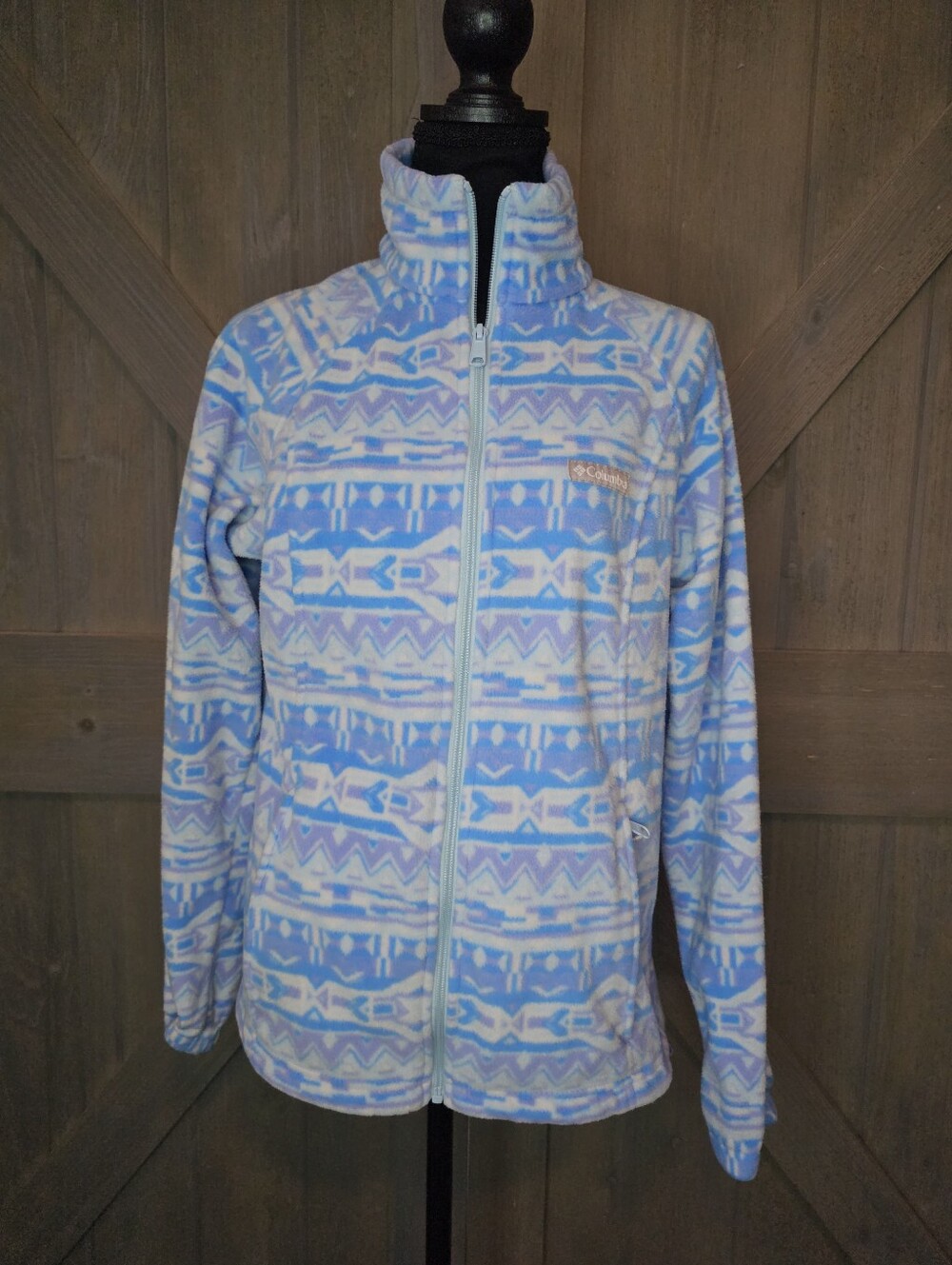 Columbia Sportswear Women's Full Zip Fleece  Jacket Aztec Print Size L